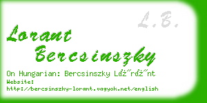 lorant bercsinszky business card